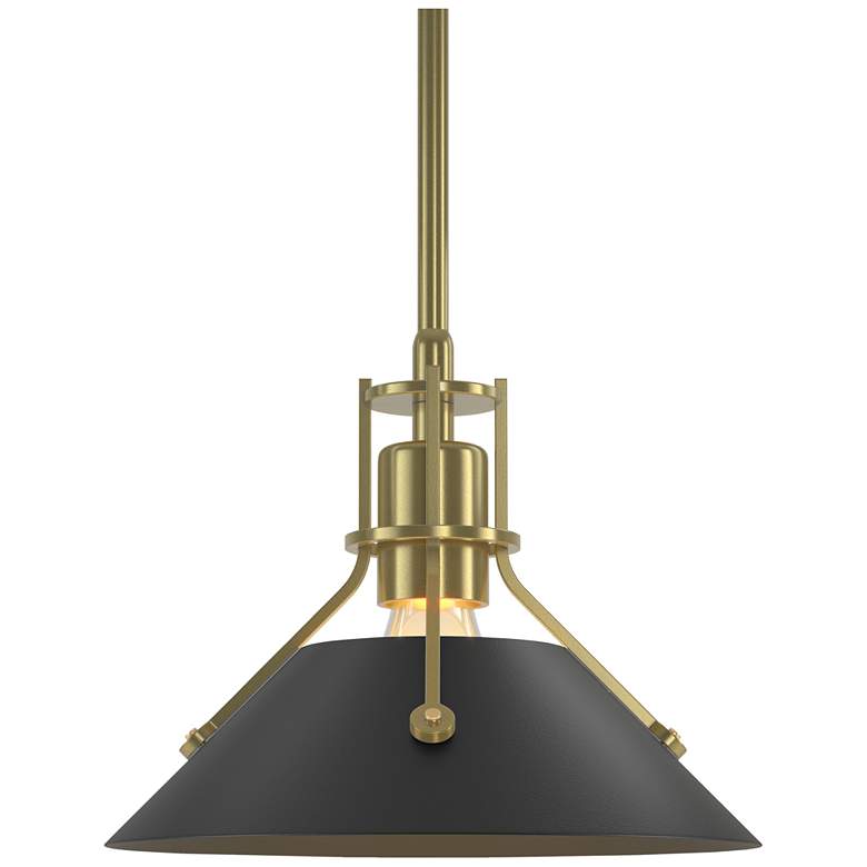 Image 1 Henry 9.2 inch Wide Black Accented Modern Brass Mini-Pendant