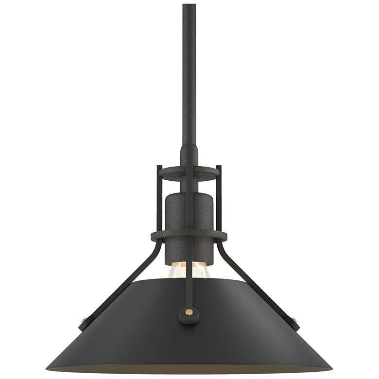 Image 1 Henry 9.2" Wide Black Accented Natural Iron Mini-Pendant
