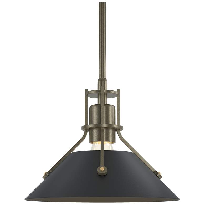Image 1 Henry 9.2" Wide Black Accented Soft Gold Mini-Pendant
