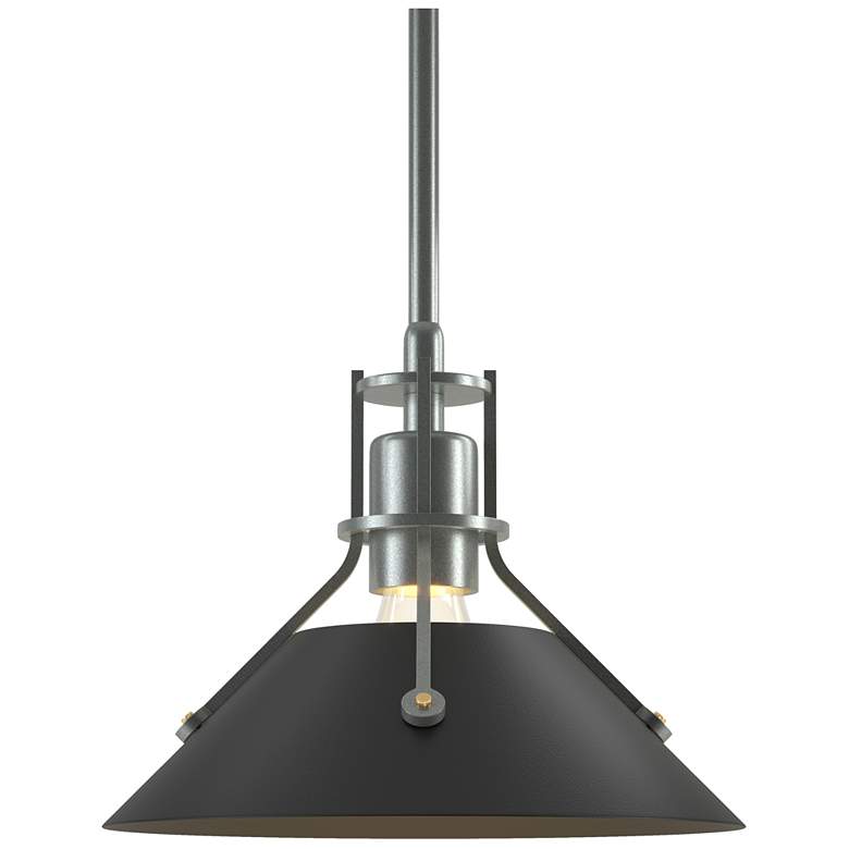 Image 1 Henry 9.2" Wide Black Accented Vintage Platinum Mini-Pendant