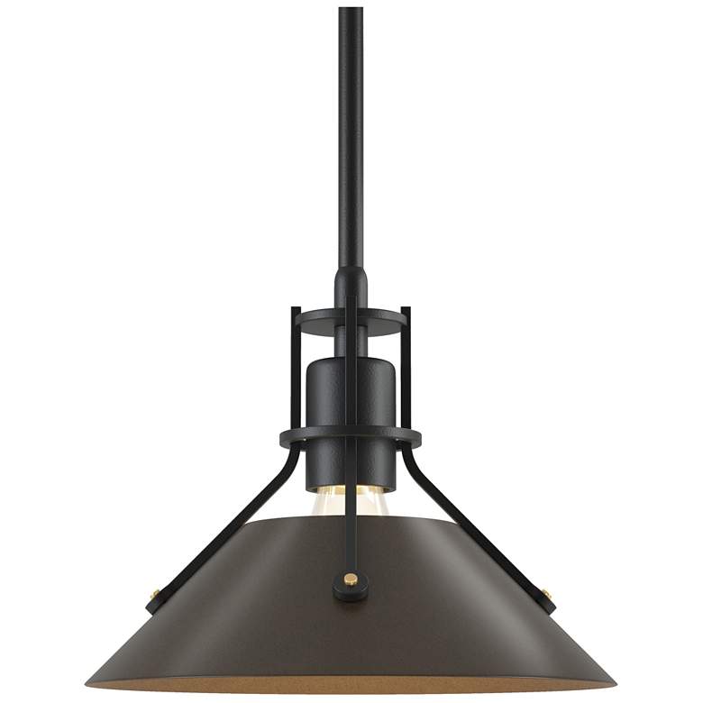 Image 1 Henry 9.2" Wide Bronze Accented Black Mini-Pendant