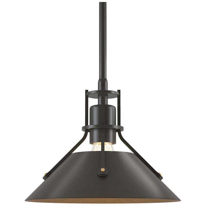 Image 1 Henry 9.2" Wide Bronze Accented Dark Smoke Mini-Pendant