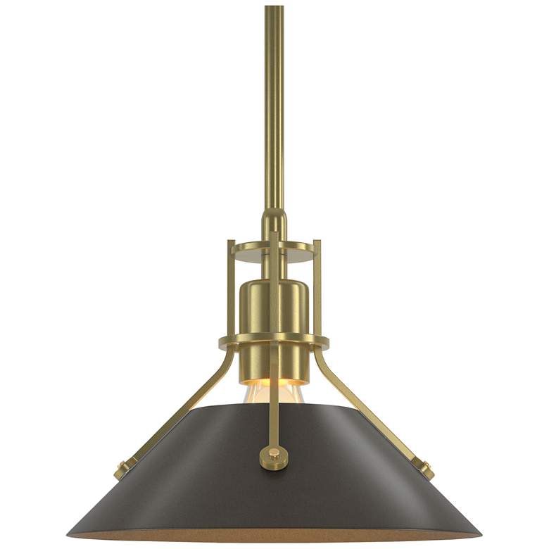 Image 1 Henry 9.2 inch Wide Bronze Accented Modern Brass Mini-Pendant