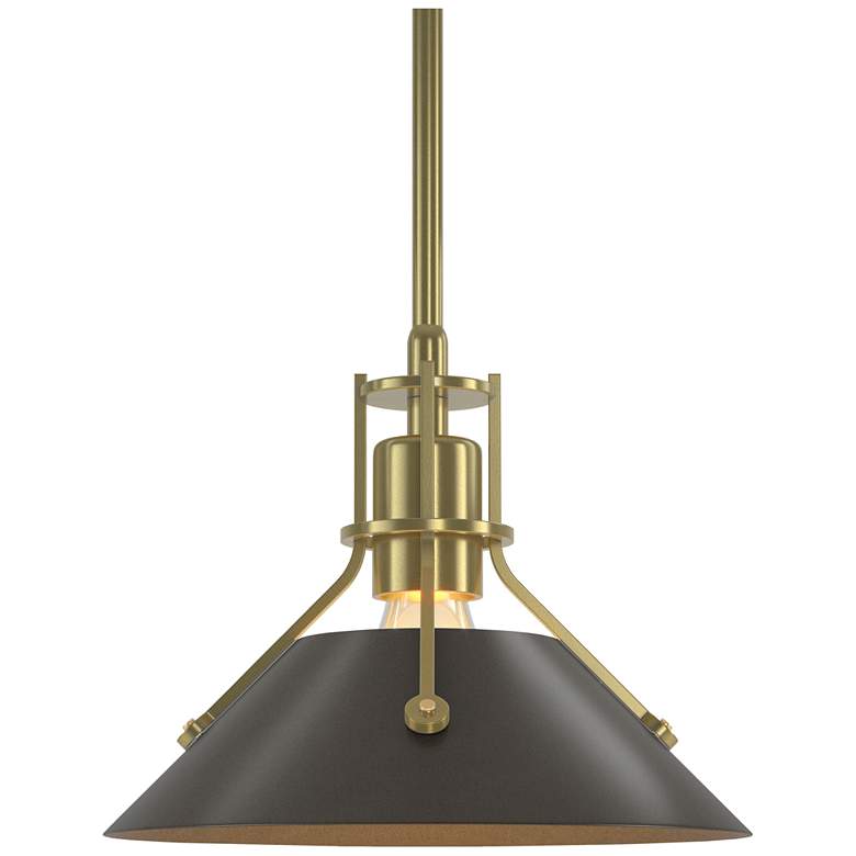 Image 1 Henry 9.2" Wide Bronze Accented Modern Brass Mini-Pendant