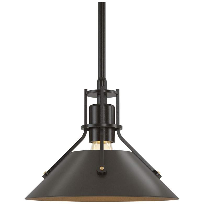 Image 1 Henry 9.2" Wide Bronze Accented Oil Rubbed Bronze Mini-Pendant