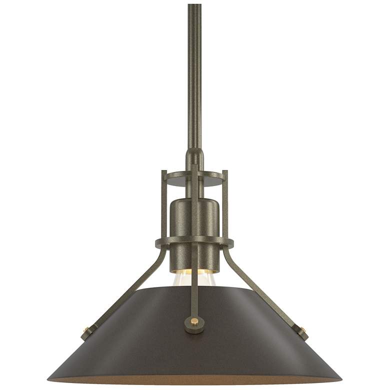 Image 1 Henry 9.2" Wide Bronze Accented Soft Gold Mini-Pendant