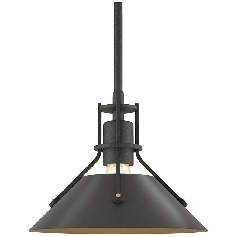 Image 1 Henry 9.2" Wide Dark Smoke Accented Natural Iron Mini-Pendant