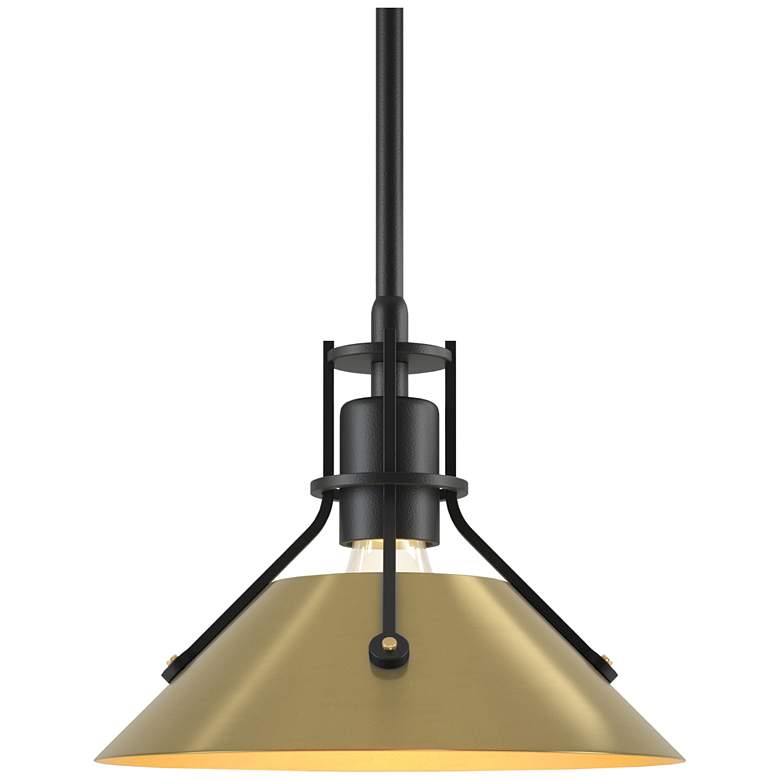 Image 1 Henry 9.2 inch Wide Modern Brass Accented Black Mini-Pendant