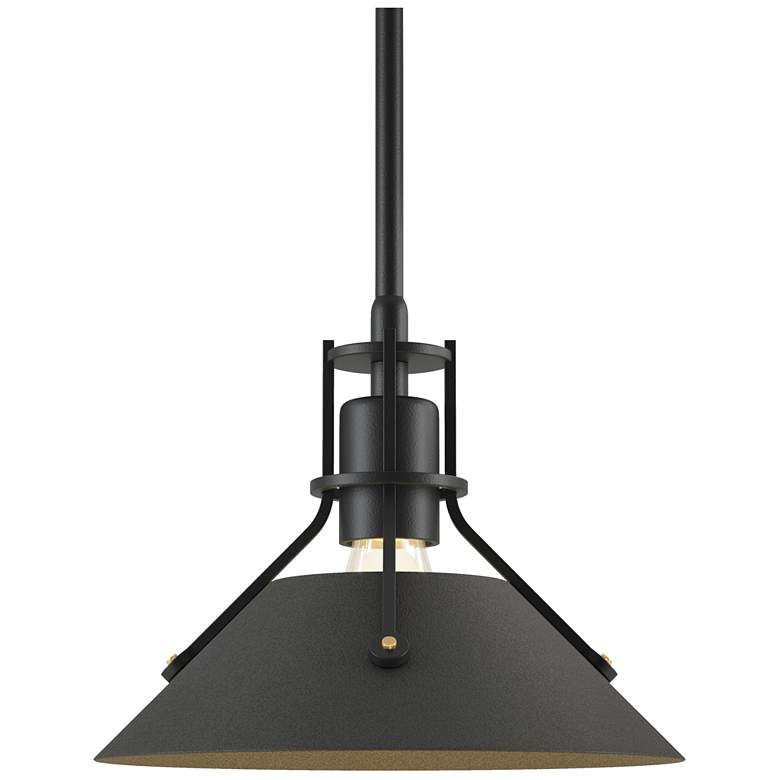 Image 1 Henry 9.2" Wide Natural Iron Accented Black Mini-Pendant