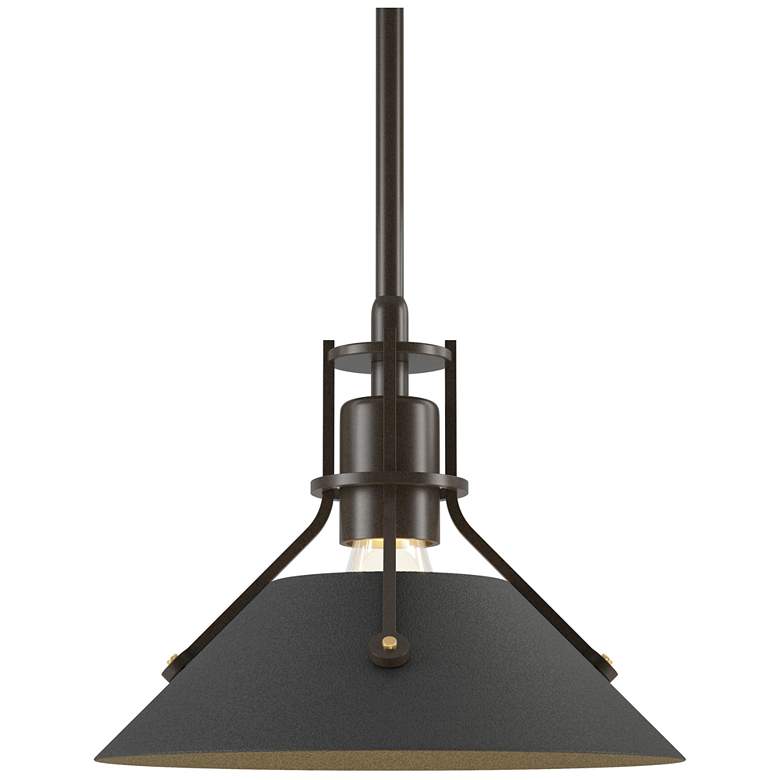 Image 1 Henry 9.2" Wide Natural Iron Accented Bronze Mini-Pendant