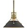 Henry 9.2" Wide Natural Iron Accented Modern Brass Mini-Pendant