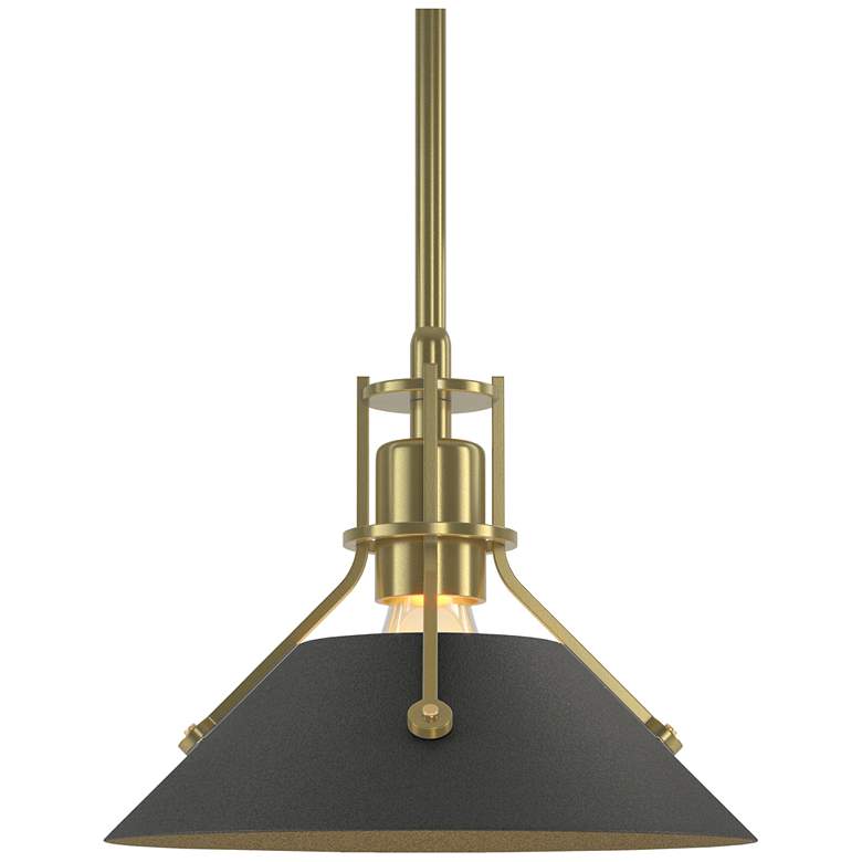 Image 1 Henry 9.2" Wide Natural Iron Accented Modern Brass Mini-Pendant