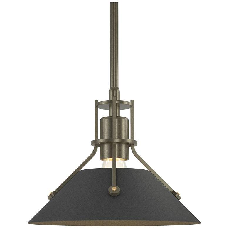 Image 1 Henry 9.2" Wide Natural Iron Accented Soft Gold Mini-Pendant