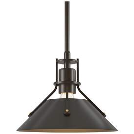 Image1 of Henry 9.2" Wide Oil Rubbed Bronze Accented Bronze Mini-Pendant