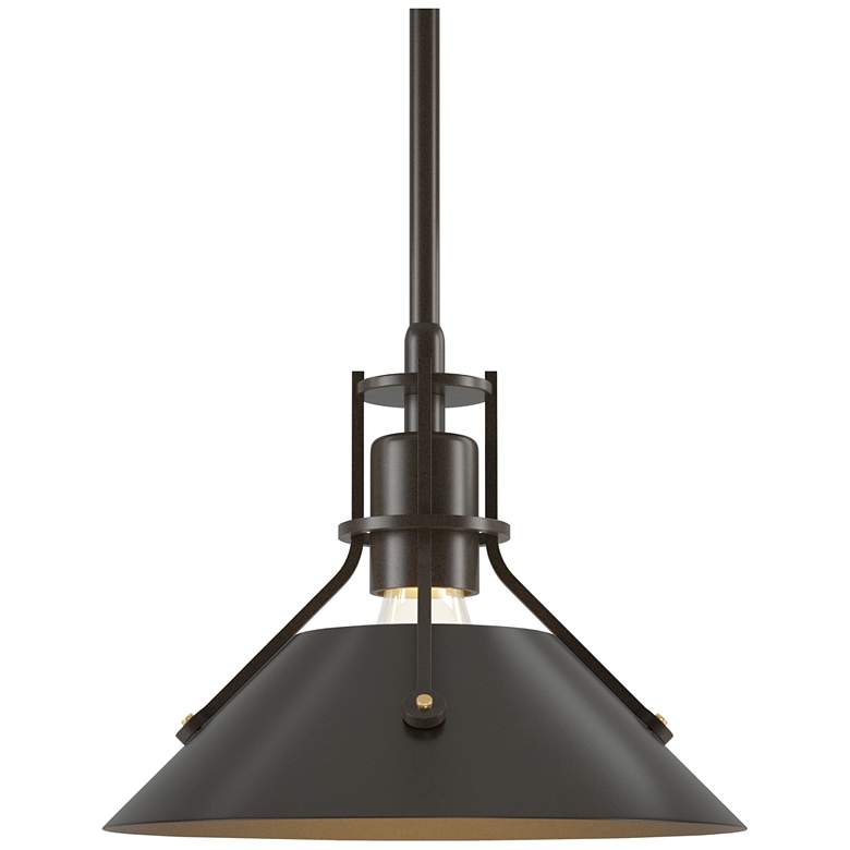 Image 1 Henry 9.2" Wide Oil Rubbed Bronze Accented Bronze Mini-Pendant