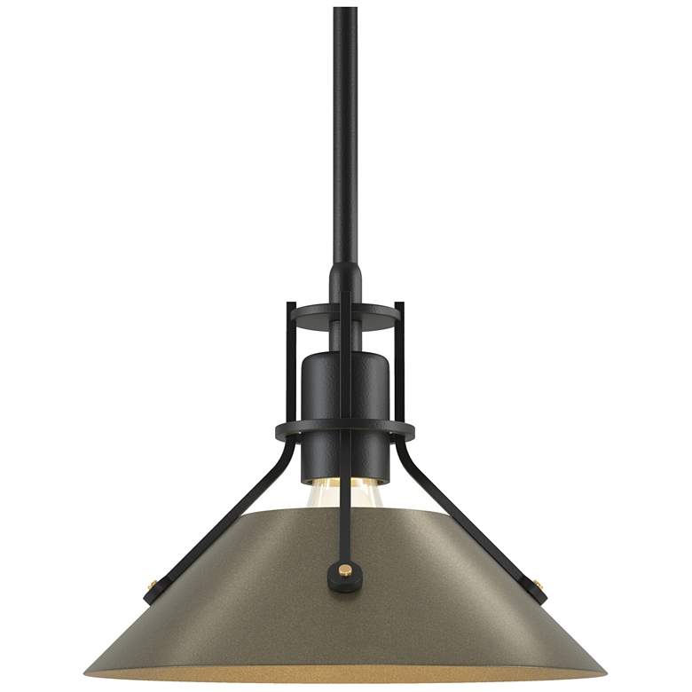 Image 1 Henry 9.2" Wide Soft Gold Accented Black Mini-Pendant