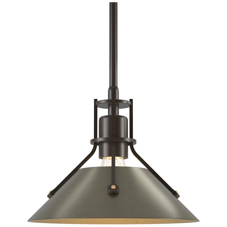 Image 1 Henry 9.2" Wide Soft Gold Accented Bronze Mini-Pendant