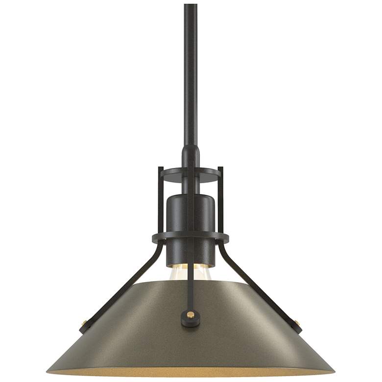 Image 1 Henry 9.2" Wide Soft Gold Accented Dark Smoke Mini-Pendant