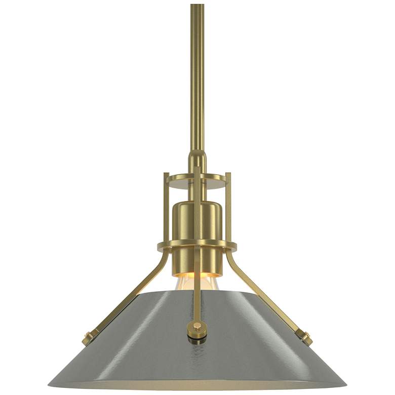 Image 1 Henry 9.2" Wide Sterling Accented Modern Brass Mini-Pendant