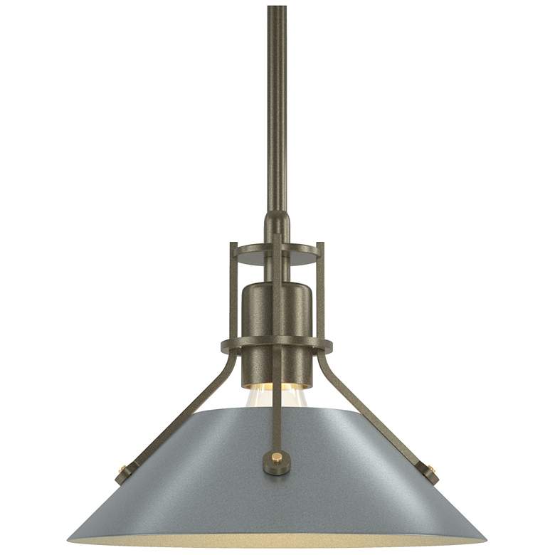 Image 1 Henry 9.2" Wide Vintage Platinum Accented Soft Gold Mini-Pendant