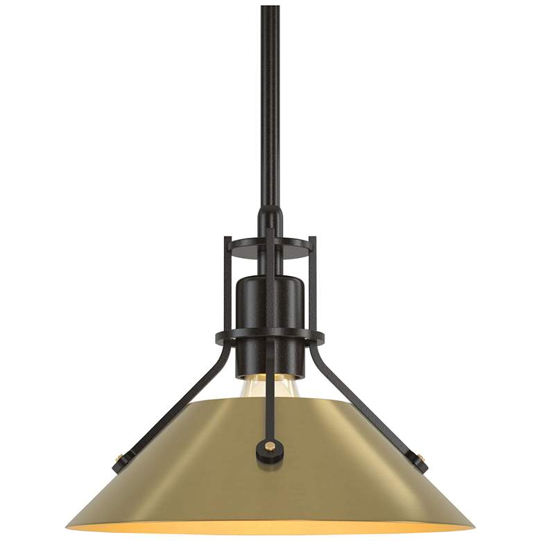 Image 1 Henry 9.2 inchW Modern Brass Accented Oil Rubbed Bronze Mini-Pendant