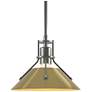 Henry 9.2"W Modern Brass Accented Vintage Platinum Mini-Pendant