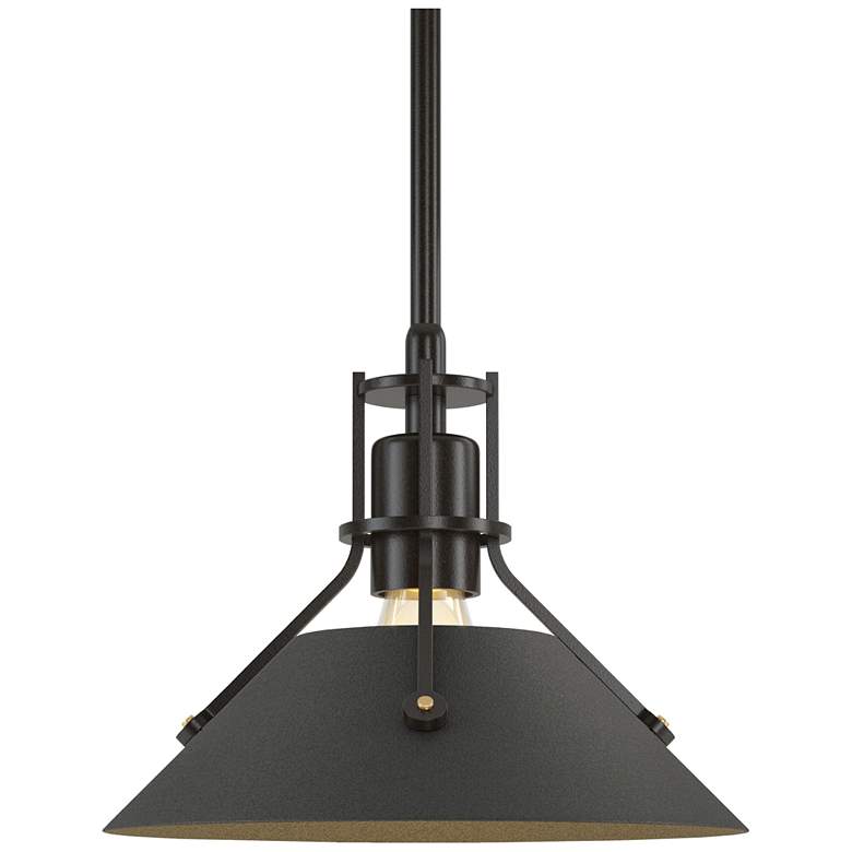 Image 1 Henry 9.2"W Natural Iron Accented Oil Rubbed Bronze Mini-Pendant
