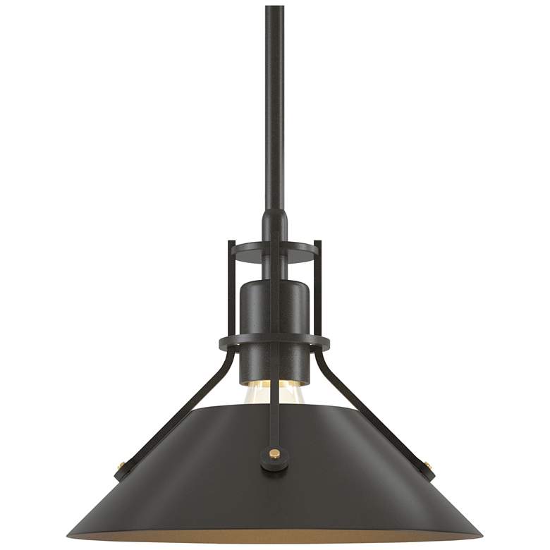 Image 1 Henry 9.2"W Oil Rubbed Bronze Accented Dark Smoke Mini-Pendant
