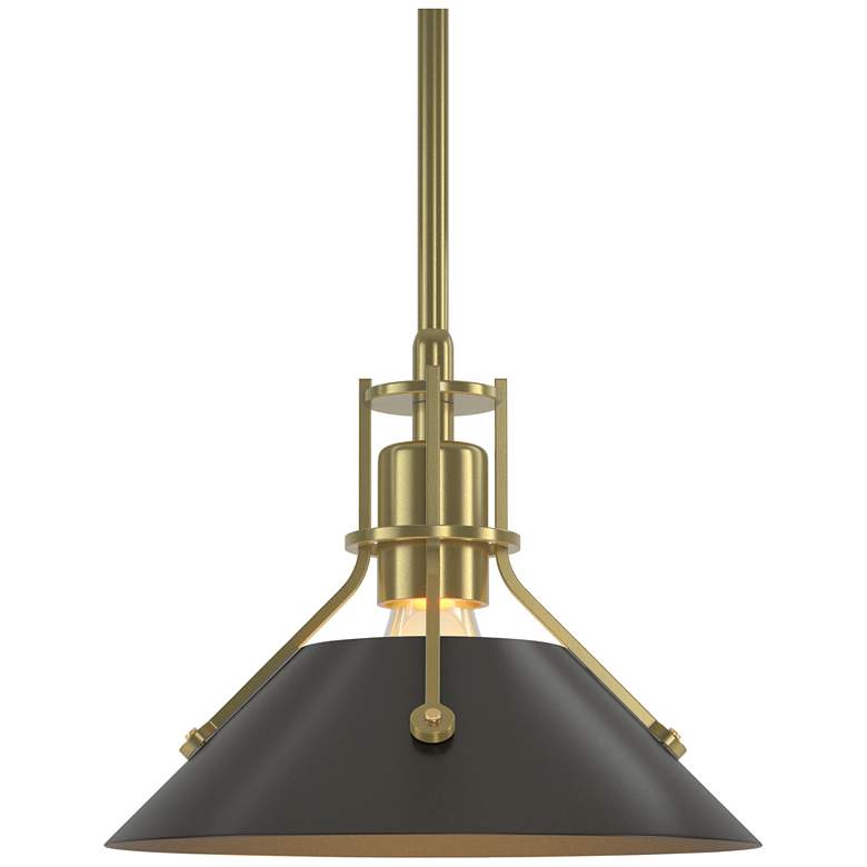 Image 1 Henry 9.2"W Oil Rubbed Bronze Accented Modern Brass Mini-Pendant