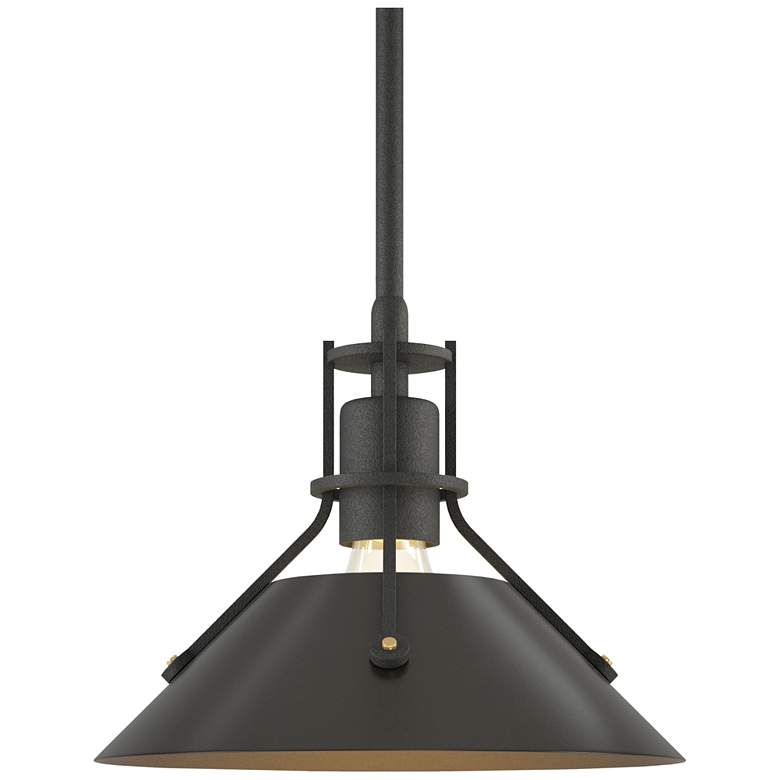 Image 1 Henry 9.2"W Oil Rubbed Bronze Accented Natural Iron Mini-Pendant