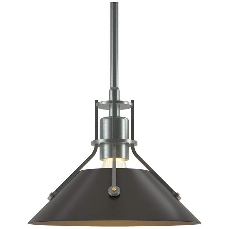 Image 1 Henry 9.2"W Oil Rubbed Bronze Accented Vintage Platinum Mini-Pendant