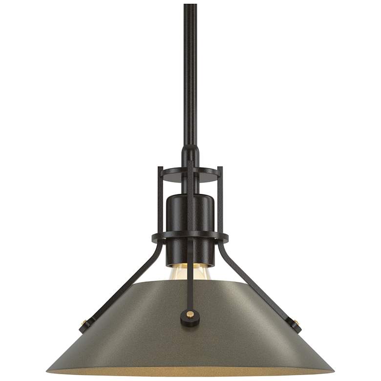 Image 1 Henry 9.2"W Soft Gold Accented Oil Rubbed Bronze Mini-Pendant