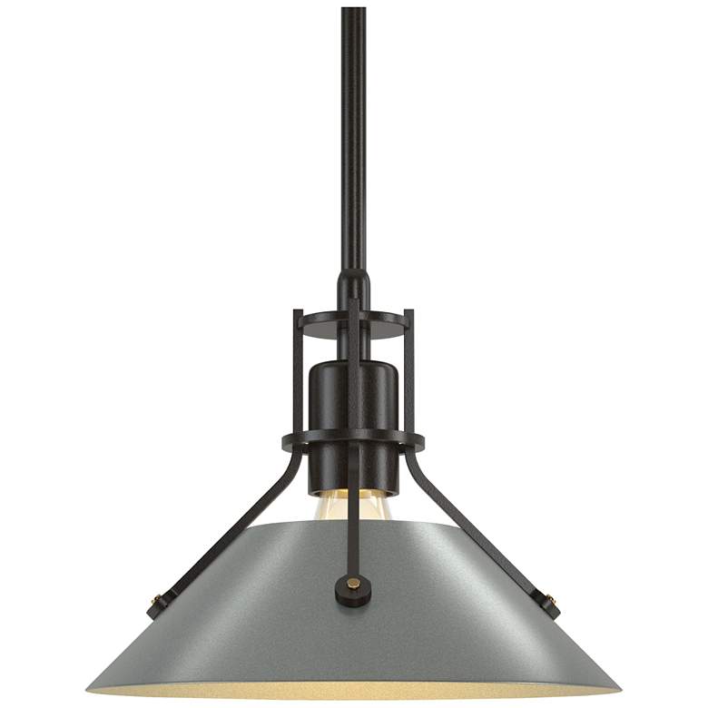 Image 1 Henry 9.2"W Vintage Platinum Accented Oil Rubbed Bronze Mini-Pendant