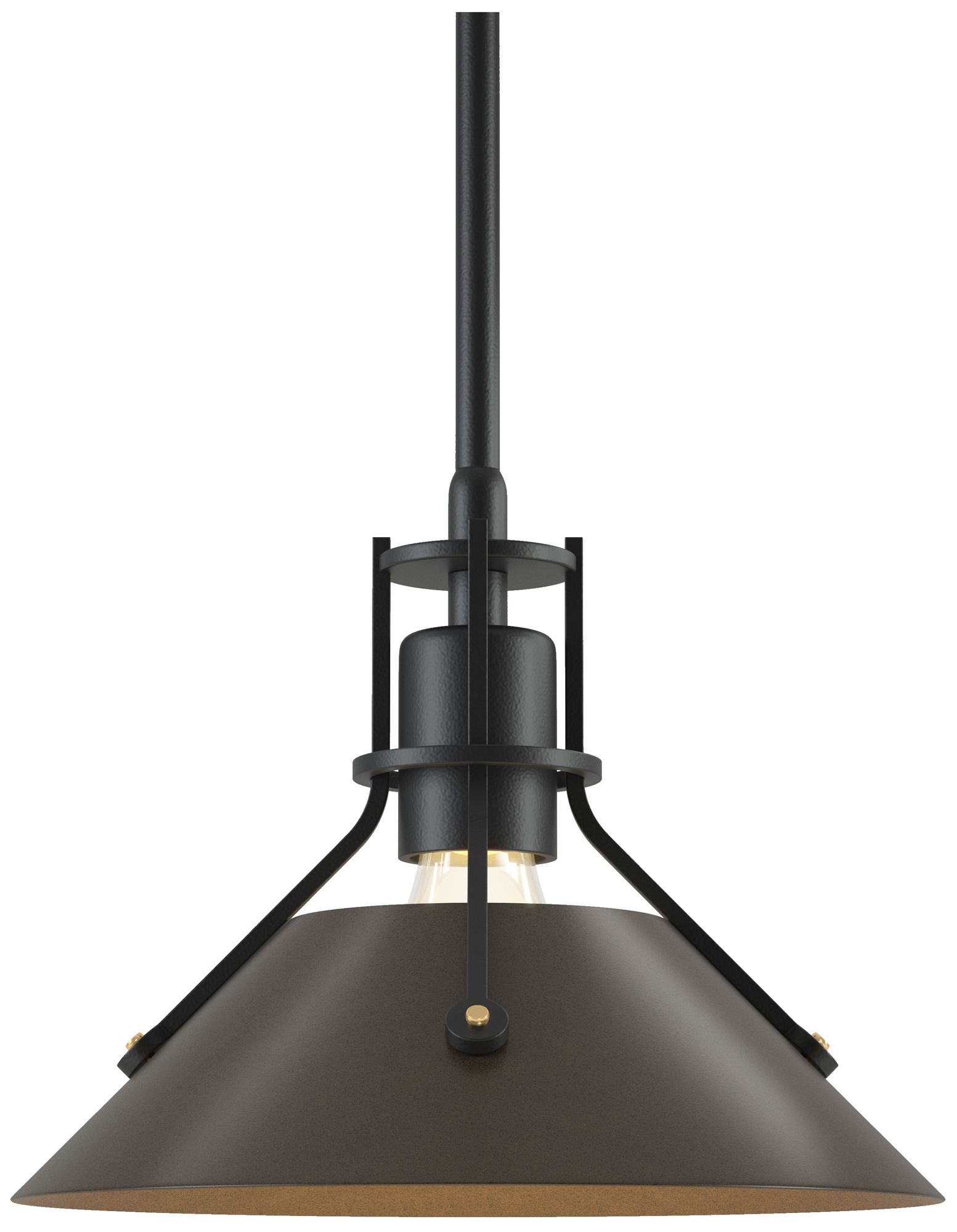 Henry 9" Wide Black Mini Pendant w/ Bronze