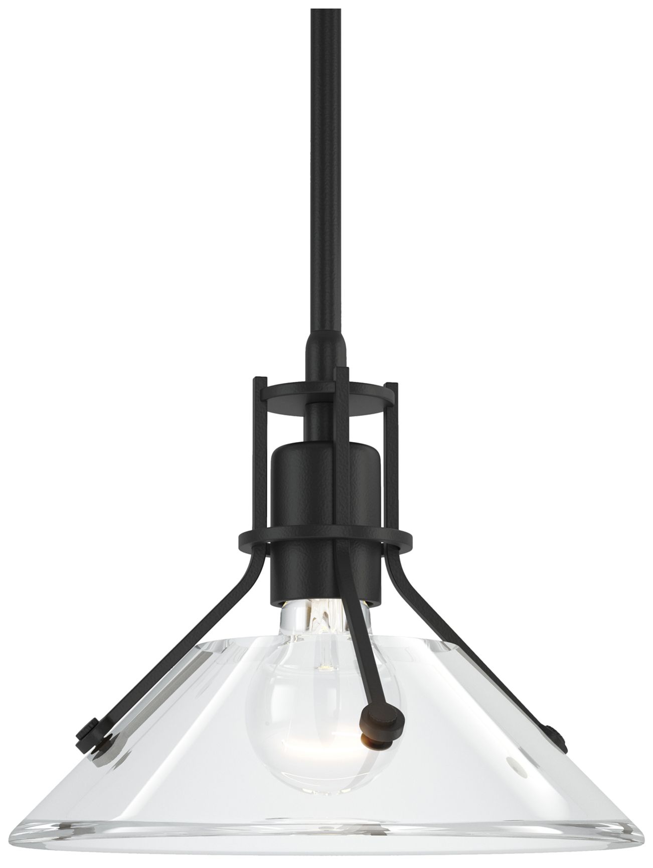 Henry 9" Wide Black Mini Pendant w/ Clear Glass