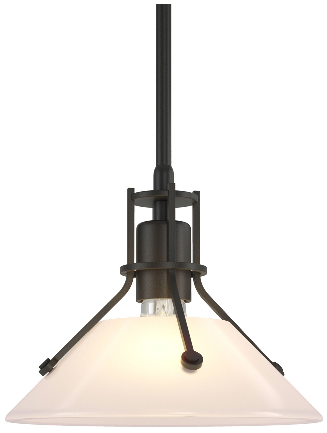 Henry 9" Wide Black Mini Pendant w/ Frosted Glass