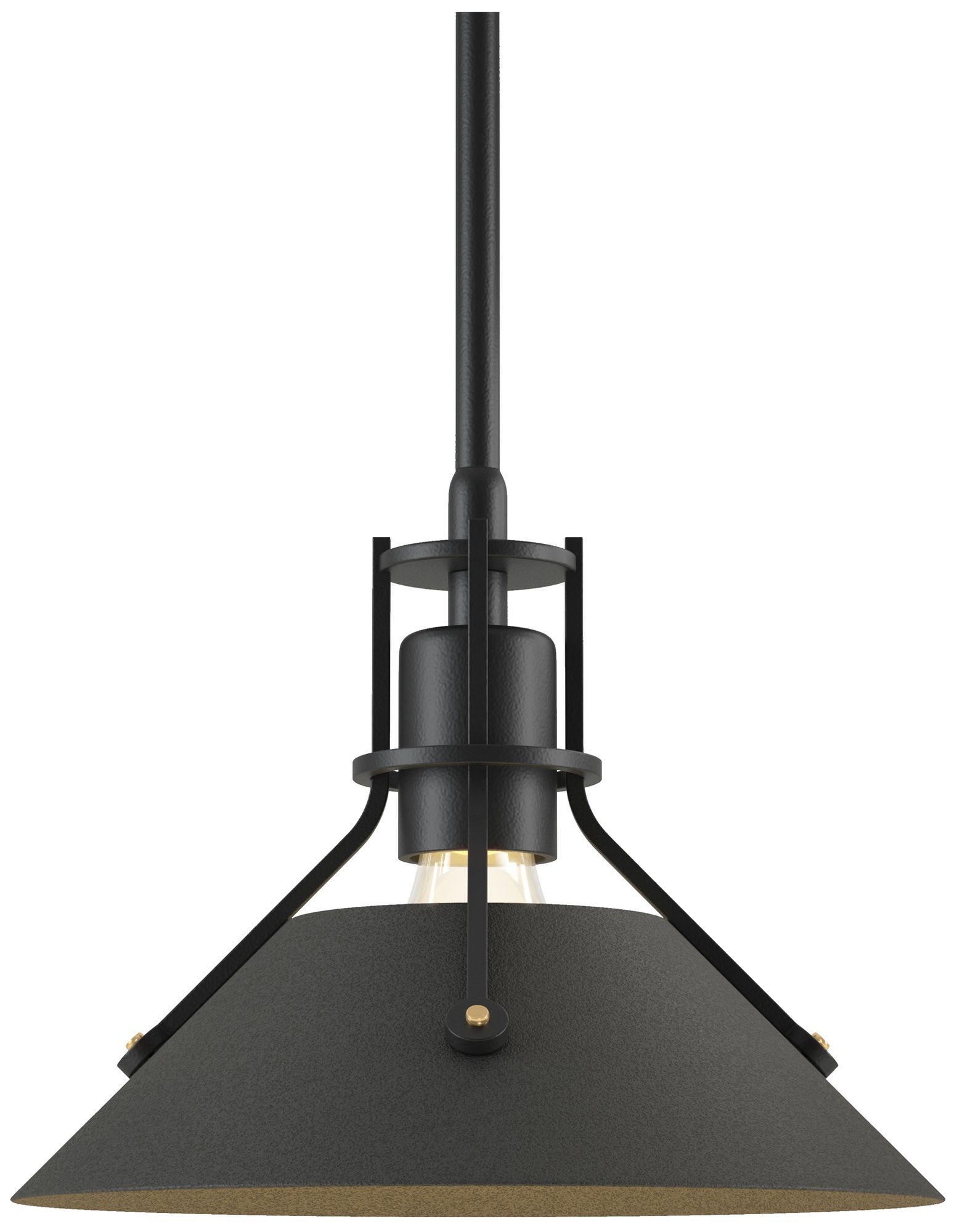 Henry 9" Wide Black Mini Pendant w/ Natural Iron