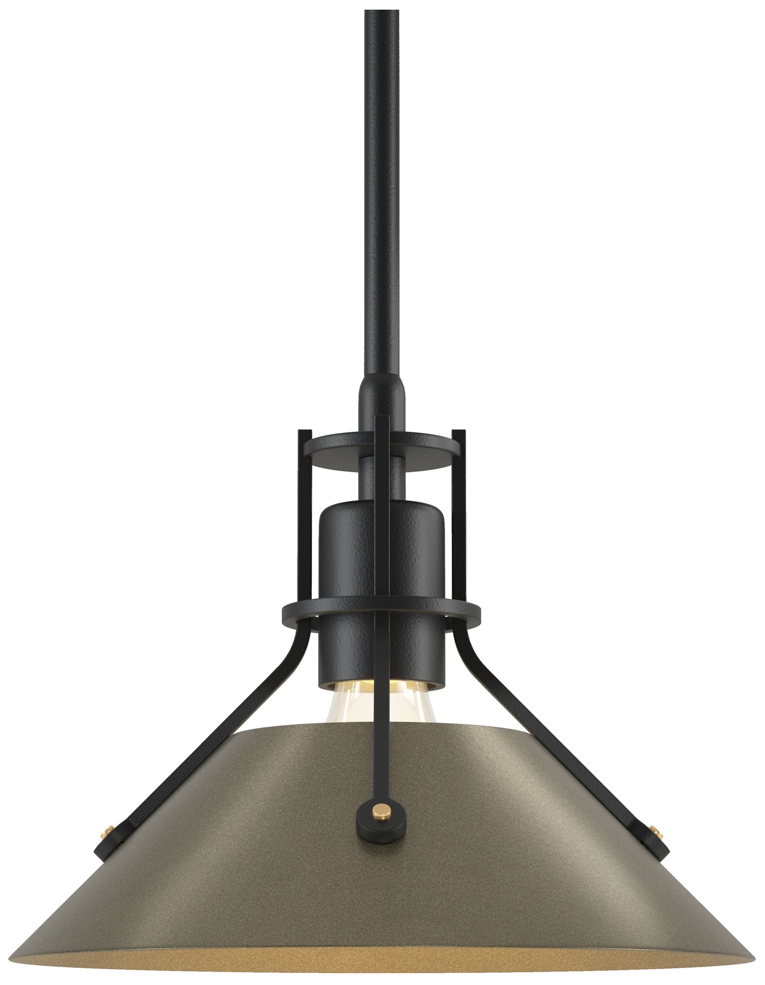 Henry 9" Wide Black Mini Pendant w/ Soft Gold