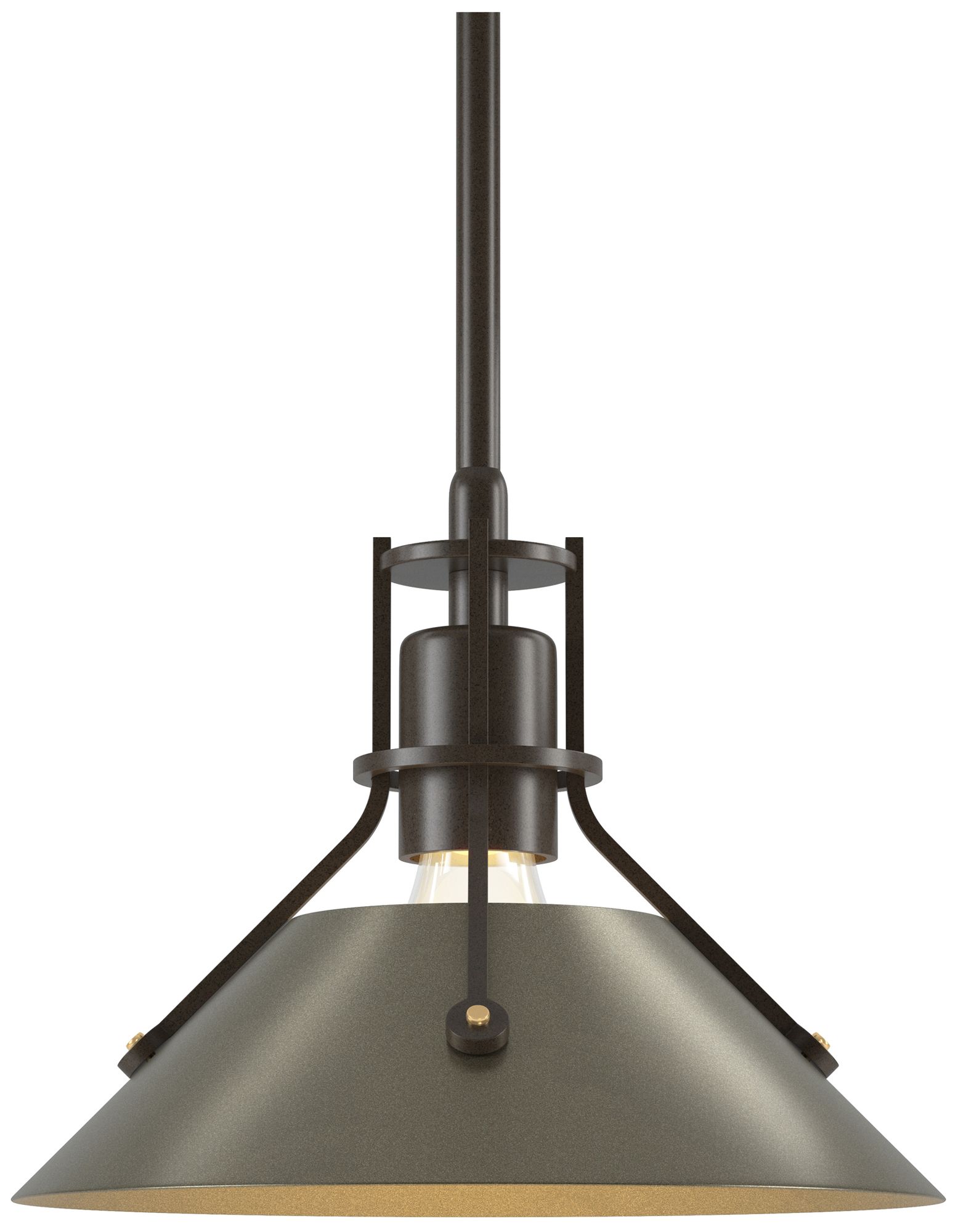 Henry 9" Wide Bronze Mini Pendant w/ Soft Gold