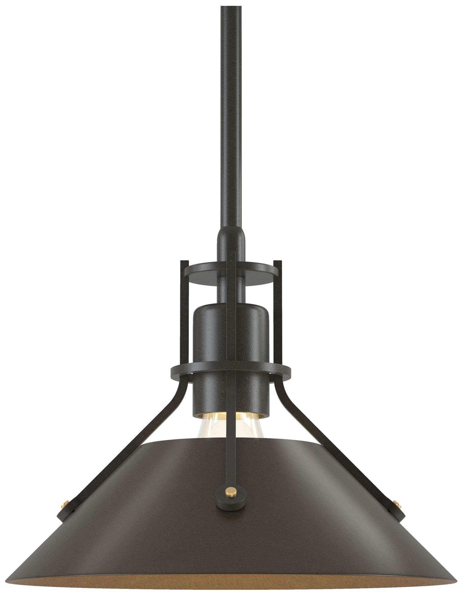 Henry 9" Wide Dark Smoke Mini Pendant w/ Bronze