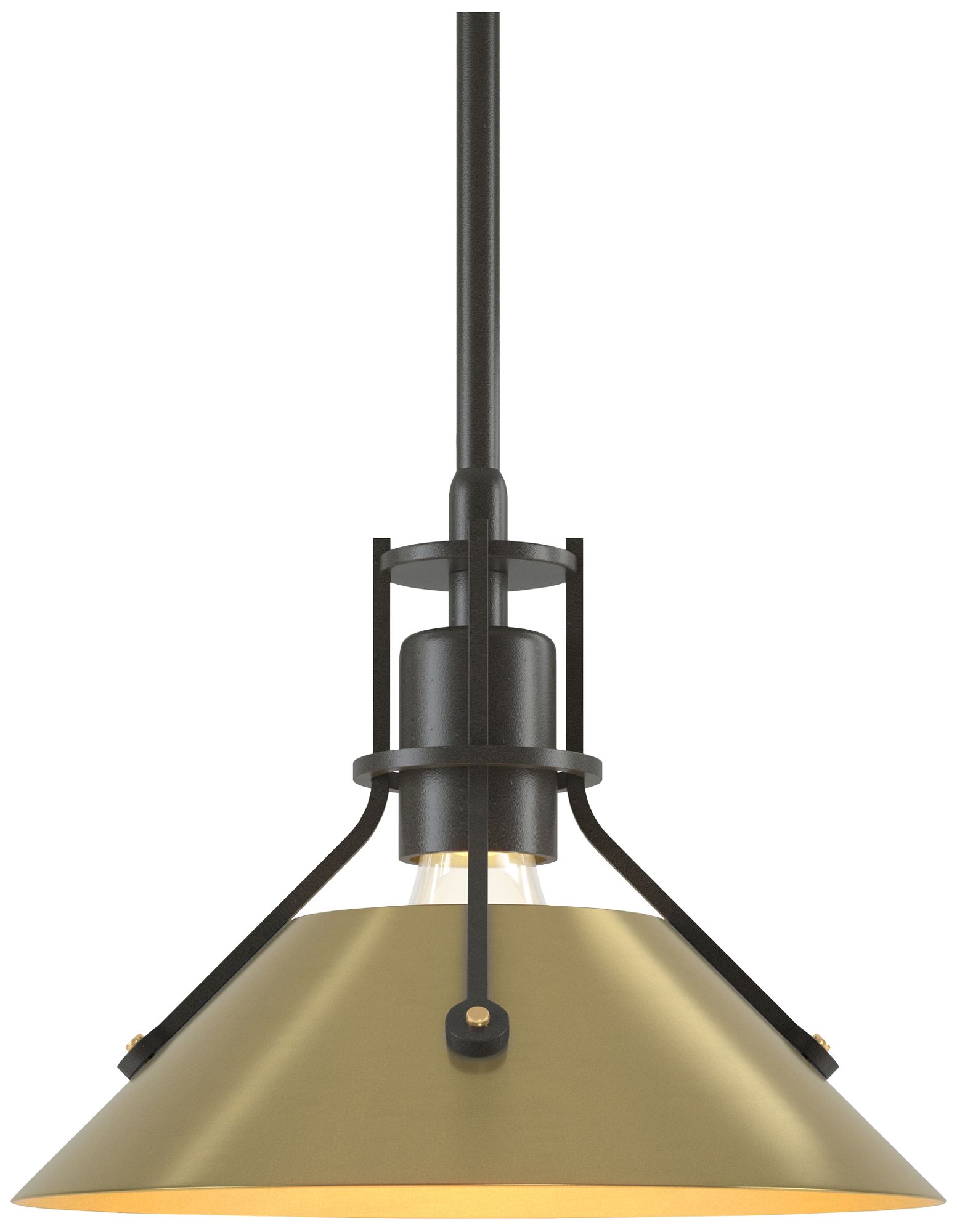 Henry 9" Wide Dark Smoke Mini Pendant w/ Modern Brass