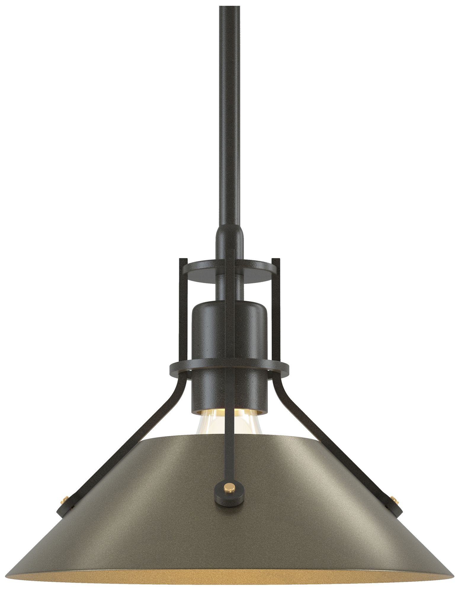 Henry 9" Wide Dark Smoke Mini Pendant w/ Soft Gold