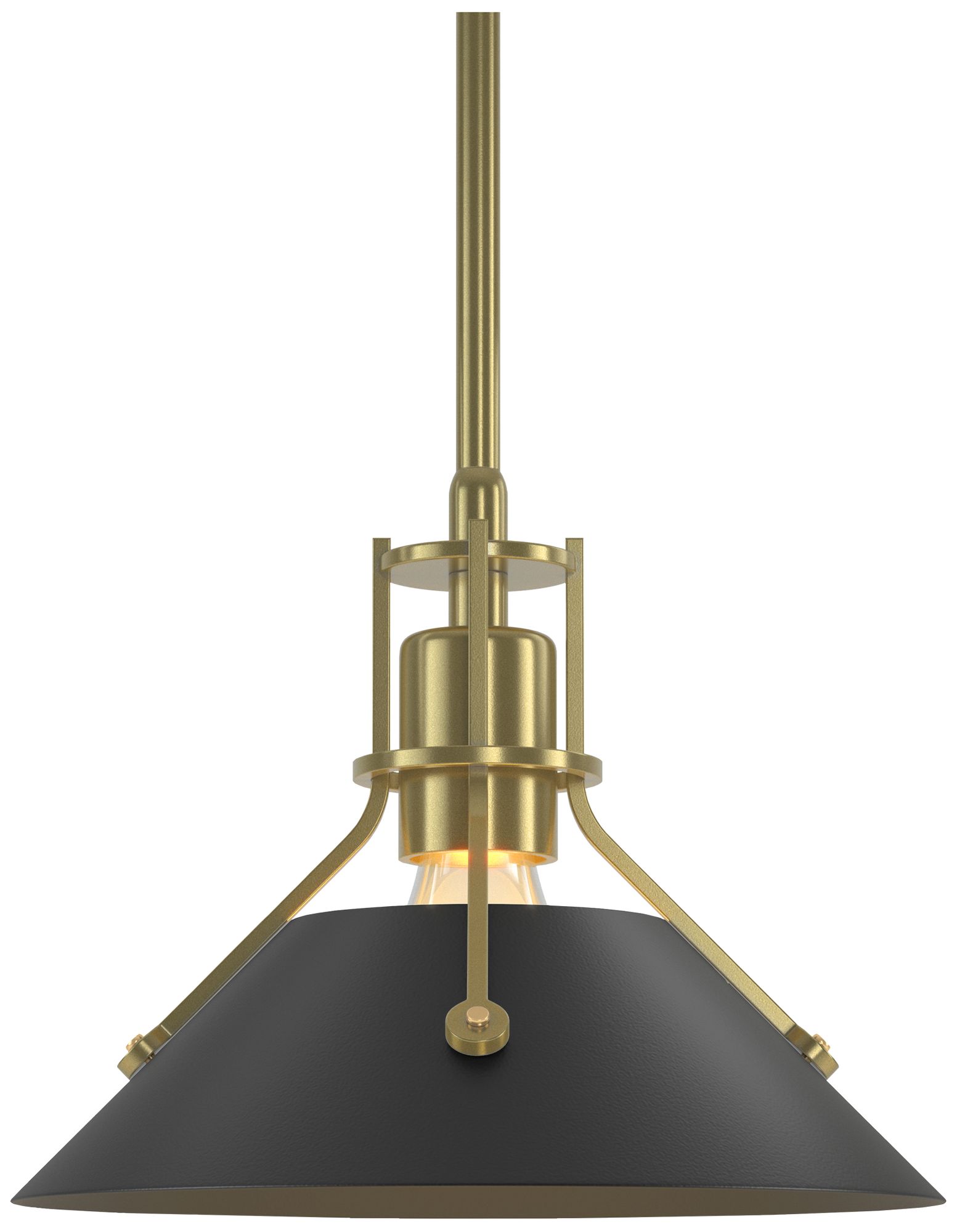 Henry 9" Wide Modern Brass Mini Pendant w/ Black