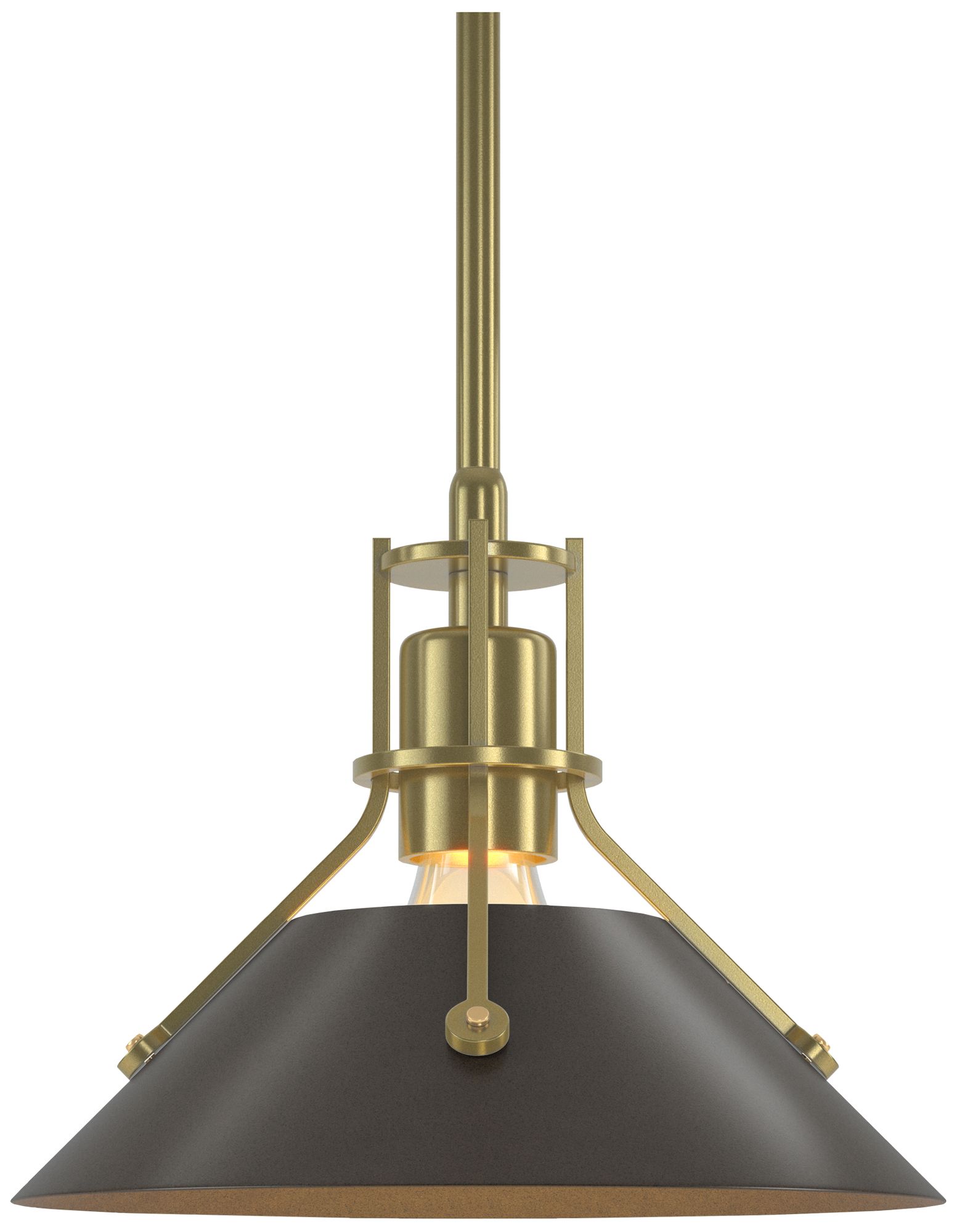 Henry 9" Wide Modern Brass Mini Pendant w/ Bronze