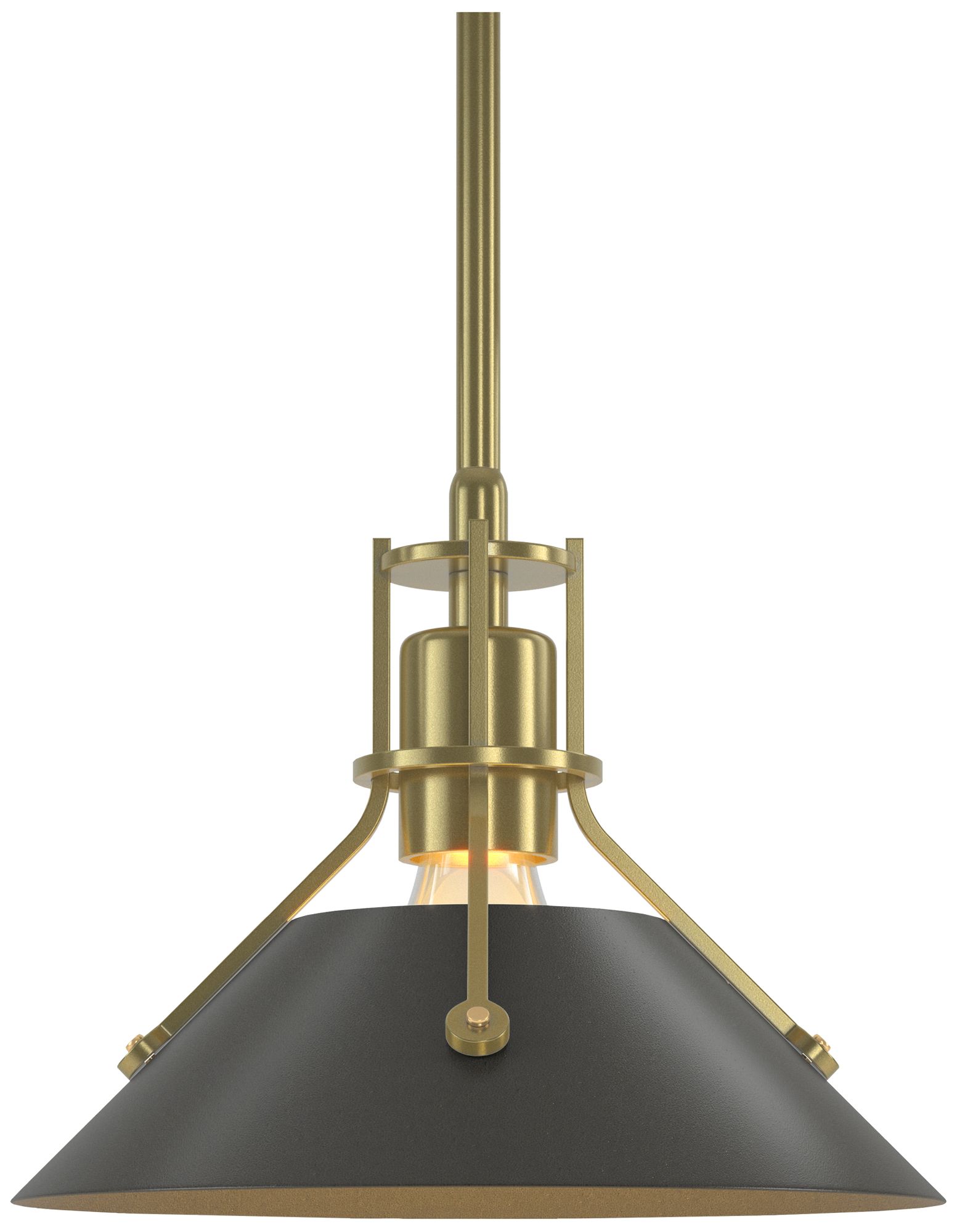 Henry 9" Wide Modern Brass Mini Pendant w/ Dark Smoke