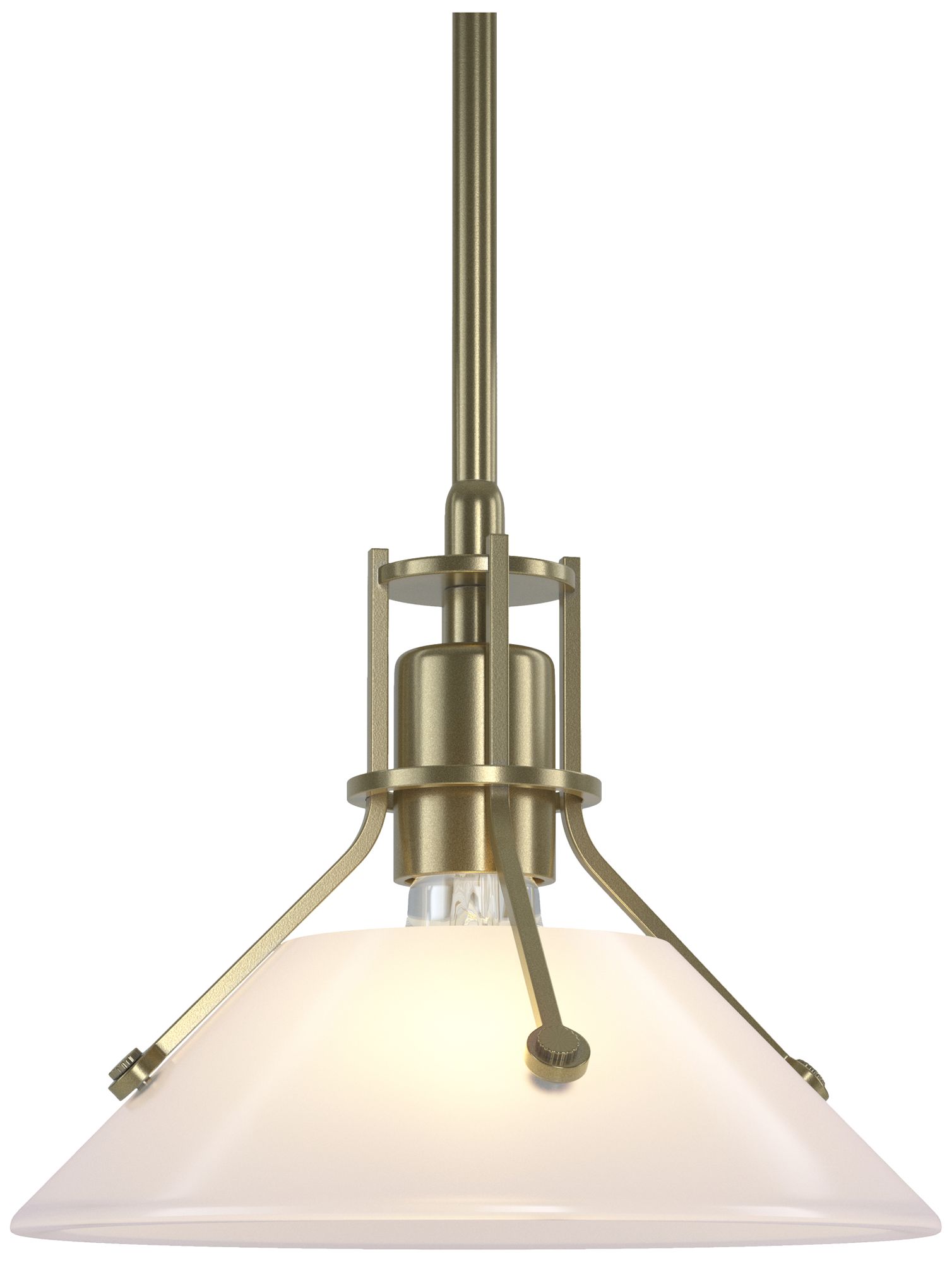 Henry 9" Wide Modern Brass Mini Pendant w/ Frosted Glass