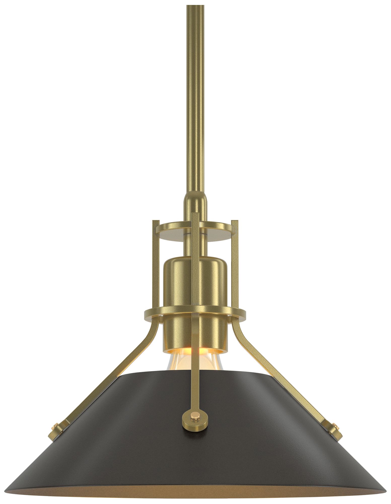 Henry 9" Wide Modern Brass Mini Pendant w/ Oil Rubbed Bronze