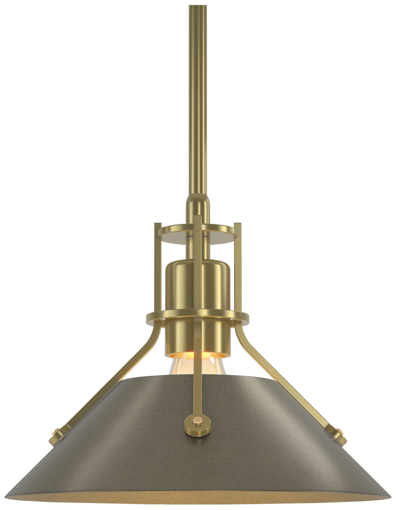 Henry 9" Wide Modern Brass Mini Pendant w/ Soft Gold