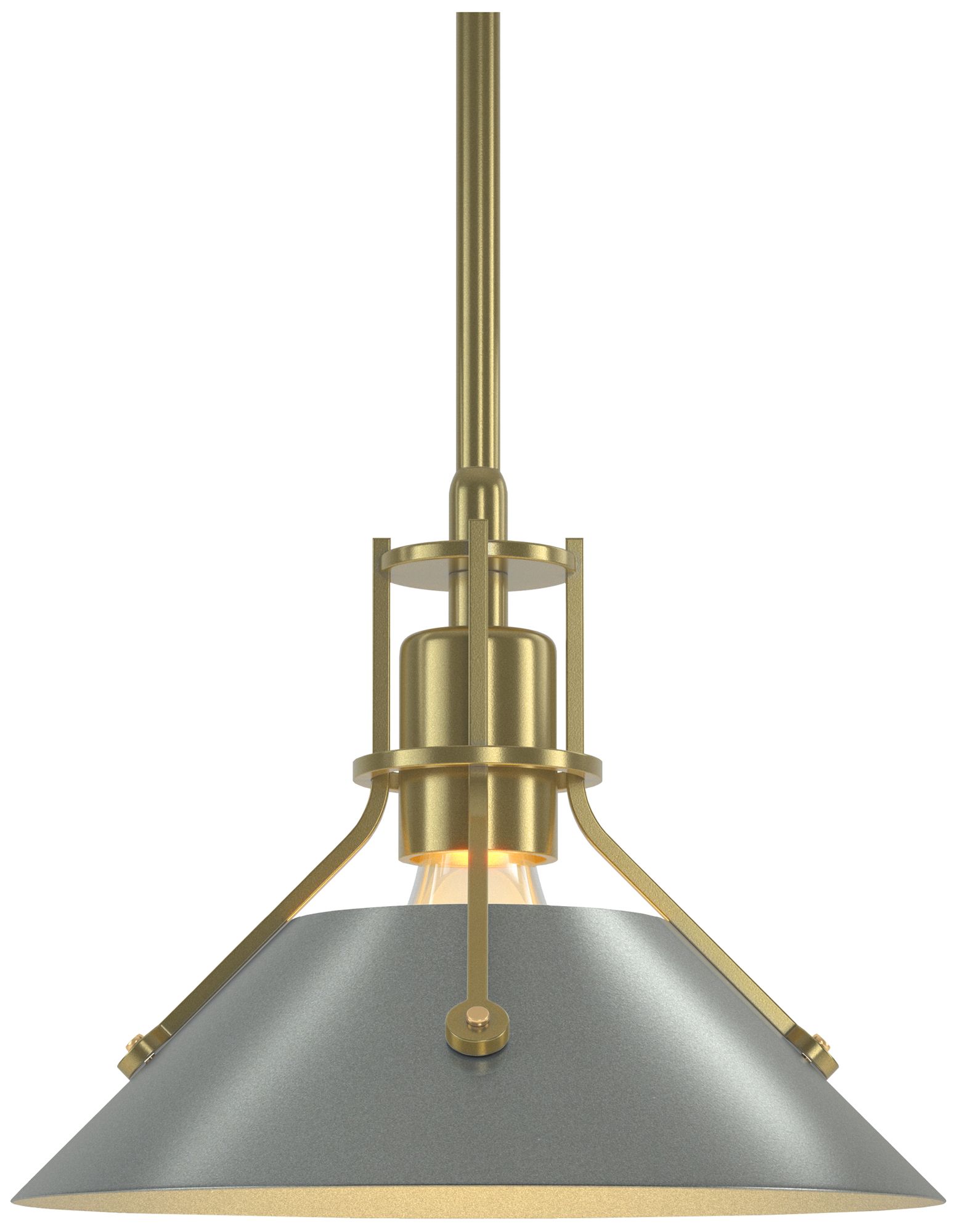 Henry 9" Wide Modern Brass Mini Pendant w/ Vintage Platinum