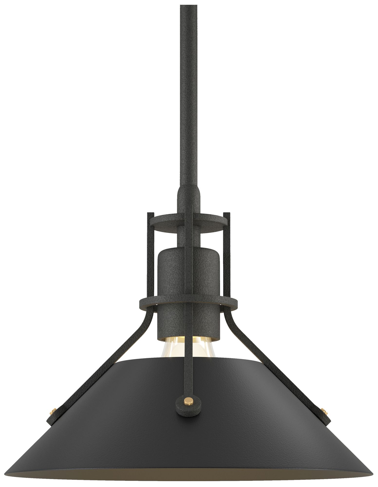 Henry 9" Wide Natural Iron Mini Pendant w/ Black